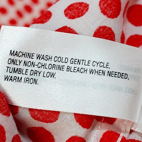 Designed Crafted Gap Fitted Boy Friend White Red Polka Dot Shirt Top Women, L - Picture 7 of 8